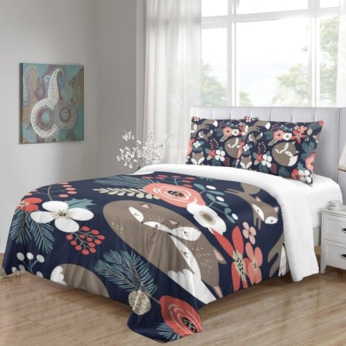 Linge de lit renard 3D de qualité supérieure en microfibre douce 3 pièces - 5