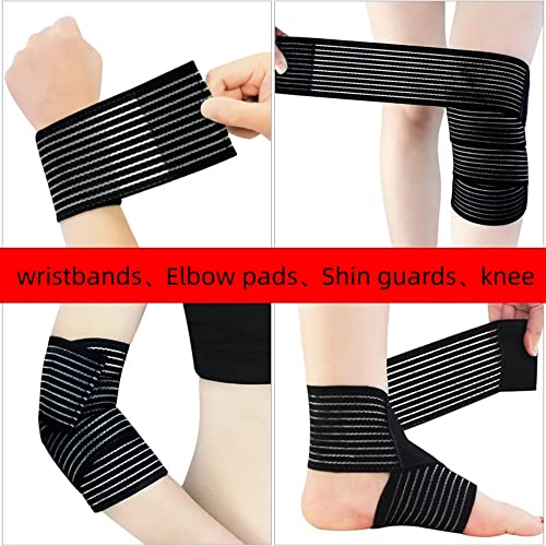 Extra Long Elastic Knee Wrap Compression Bandage Brace Support For Legs, Plantar Fasciitis, Stabilising Ligaments, Joint Pain, Squat, Basketball, Running, Tennis, Soccer, Football (Black-1Pcs) #TOP4