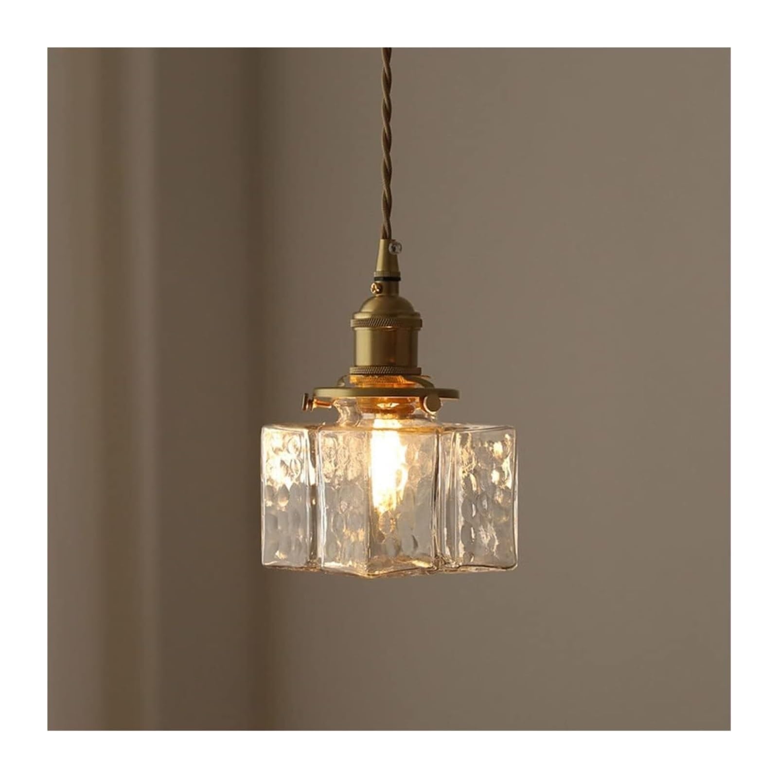 Lámpara colgante de cristal E27 para iluminar zonas oscuras con pantalla de botella cuadrada 8