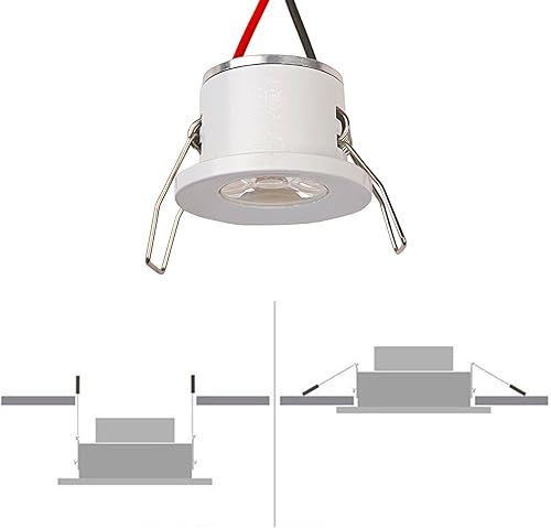 Miniatura 3 de Paquete de 2 mini focos de 1 W para interiores, exhibición de techo empotrado, para debajo del gabinete, con CA 110V220V a CC 3-12V LED Driver