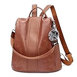 Mochila de mujer: La mochila está hecha de cuero PU y materiales de tela de nailon resistente al agua y antiabrasión, que es duradera y funcional.