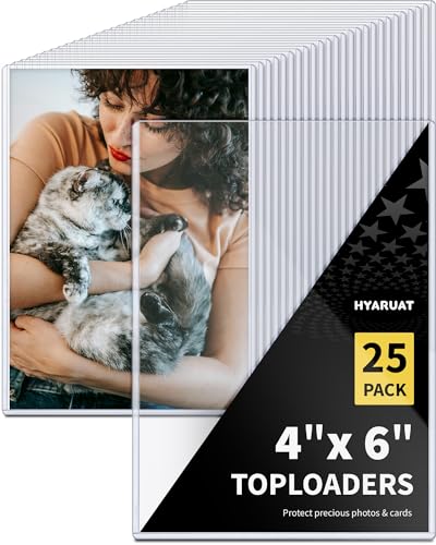 HYARUAT 4x6 Toploaders 25 Pack 12 Mil 39PT Rigid PVC Hard Plastic Photo Sleeves & Sheet Protectors for Photo Cards Kpop Cards Postcards Prints Recipe & Trading Cards