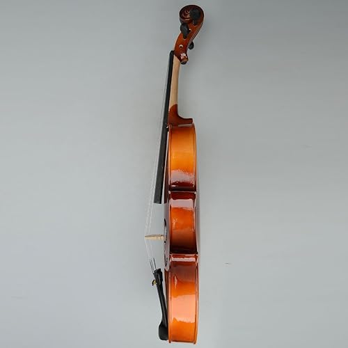 Vista 28 de Juego de viola acústica con arco de colofonia y instrumento musical, juego de viola de madera maciza barniz con funda ligera, arco y colofonia
