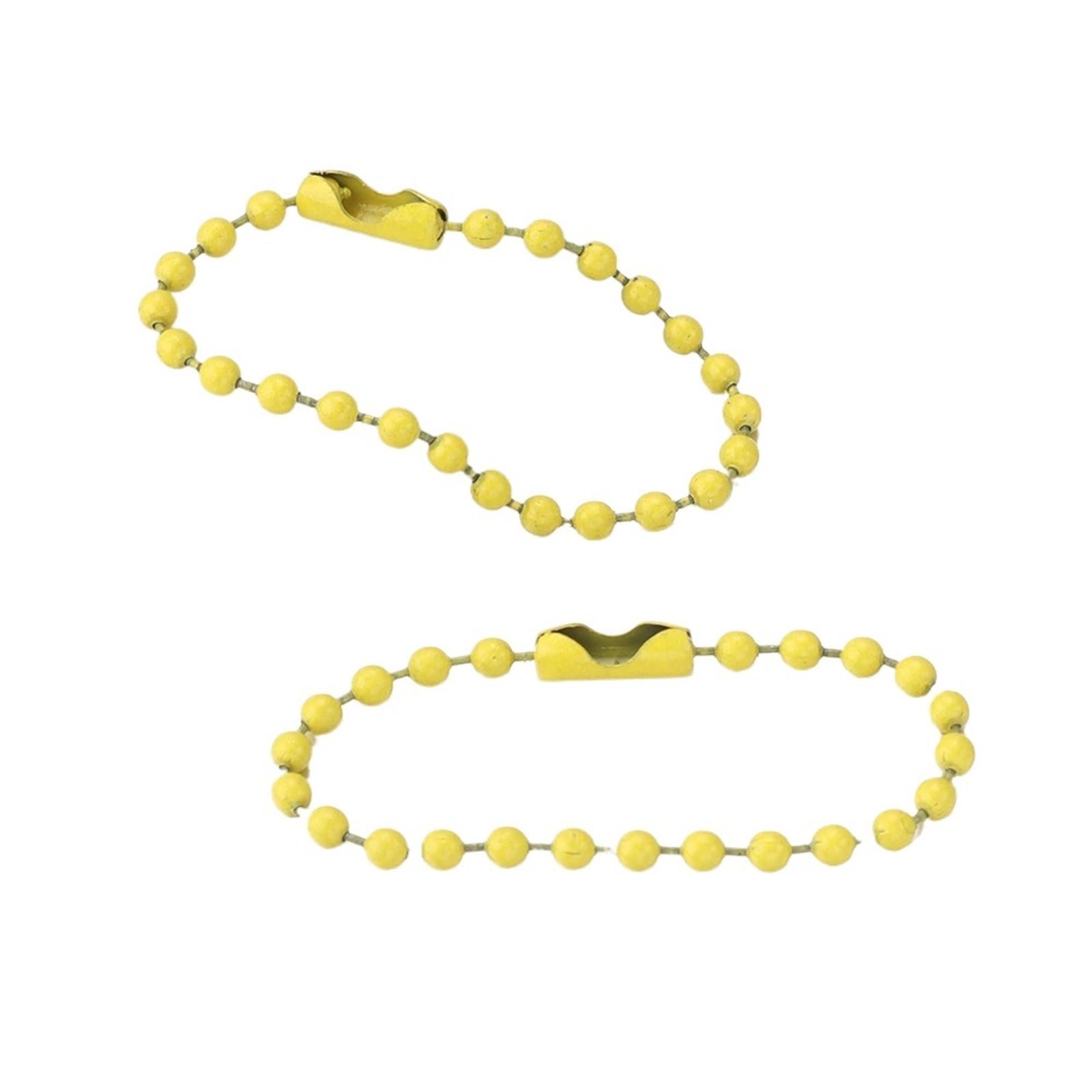 Wjiayao Yellow Feet Ball Bead Chain 100Pcs/Lot 10Cm Iron Colorful Ball Bead Chain Fits Keyring Key Chain For Jewellery Making(,10Cm)