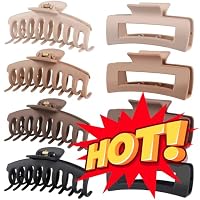 LuSeren Hair Clips for Women 4.3 Inch Large Hair Claw Clips for Women Thin Thick Curly Hair, Big Matte Banana Clips,Strong Hold jaw clips,Neutral Colors — image 9