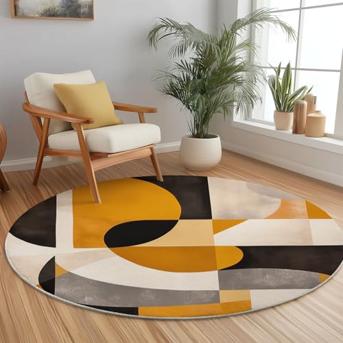 Tapis antidérapant pour chaise d'ordinateur grand tapis géométrie rétro - 5