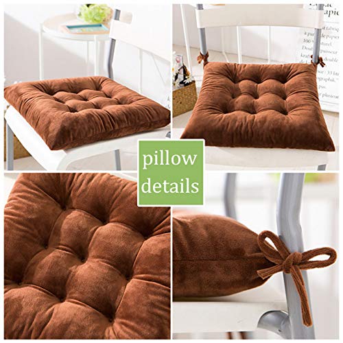 Coussin de chaise velours doux vert carré lot de 2 avec attaches - 5