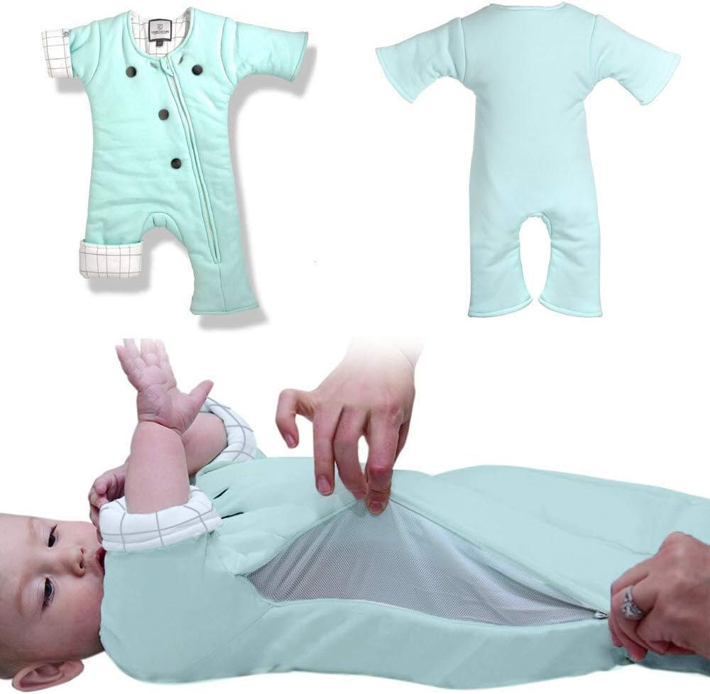 CribCulture 2-Pack Sleepsuit 2-Pack with Adjustable Ventilation for Transitioning Your Infant from Swaddling - Sleep Suit Allows Baby to Move - Wearable Infant Swaddle Blanket for Babies 3-7 Months