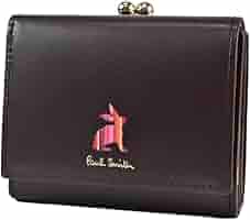 【未使用】ポールスミス マーケトリー ストライプ がま口 三つ折り 財布 ワイン Paul Smith ポールスミス 折財布 マーケトリーストライプ