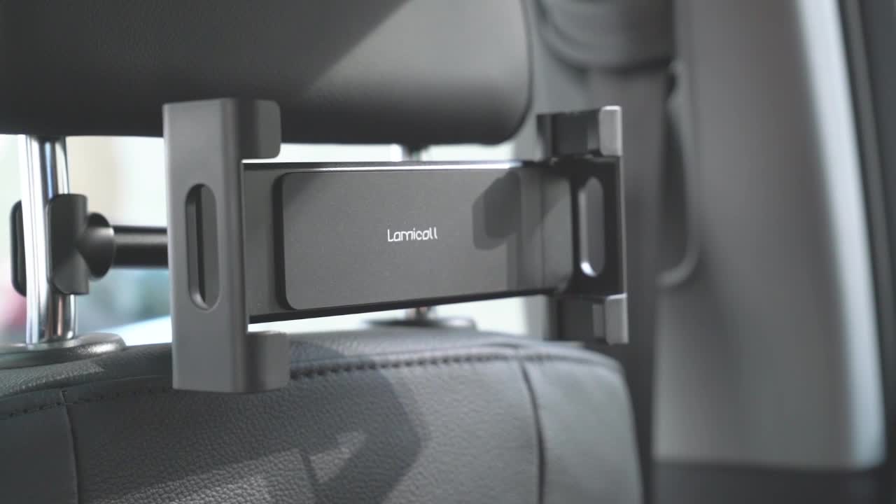 Support Tablette Voiture Lamicall - Pliable, Clip Silicone, 360° - Pour IPad, Samsung, 6.1 à 13"