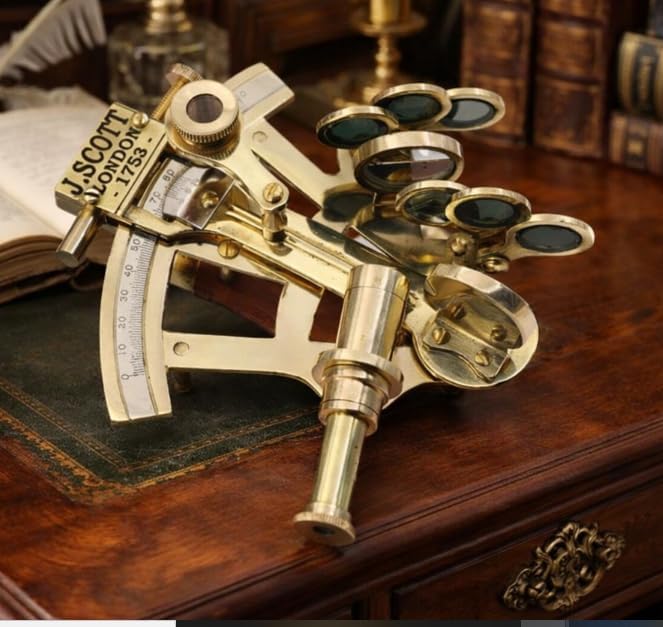Vintage Brass Nautical Sextant Replica Classic Maritime Navigation Instrument Antique Style Decorative Sextant