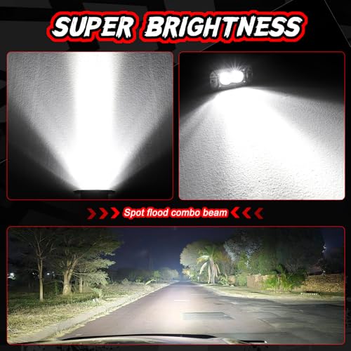 Image of LED Pod Lights Flush Mount Off Road Driving LED Light Bar | 2PCS 4 Inch CREE Combo Backup Work Light Waterproof Bumper Cube Light for Truck Pickup UTV ATV Boat 4x4