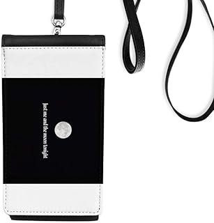 Me and Moon Photo Art Art Deco Gift Fashion Phone Wallet Purse Hanging Mobile Pouch Black Pocket