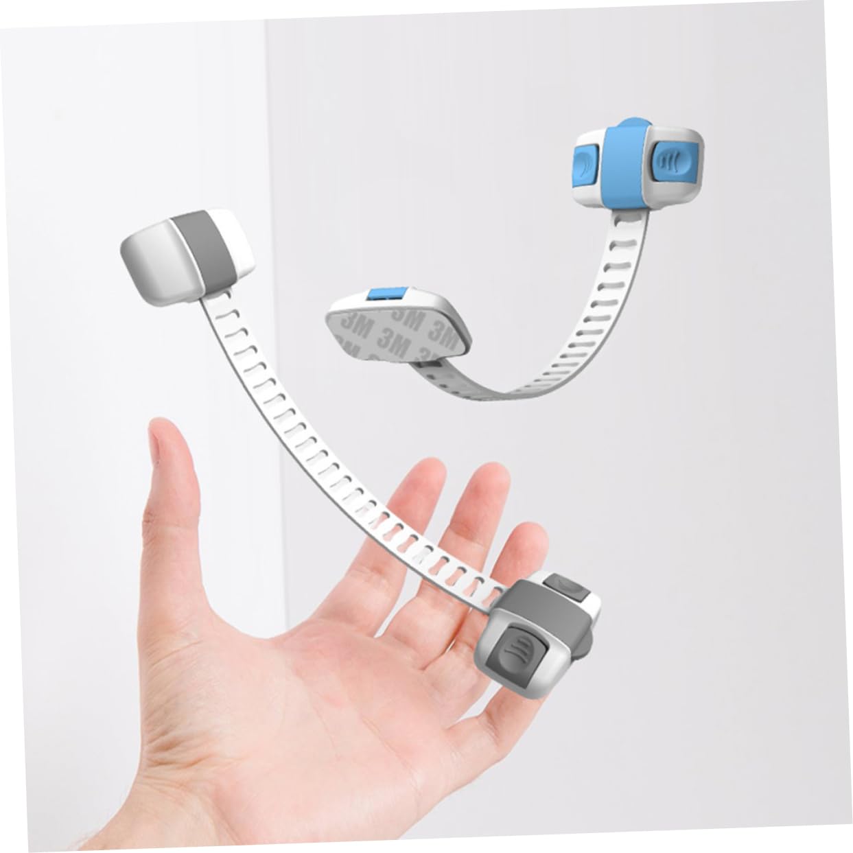 SHOWERORO 8Pieza Cierre de Seguridad Infantil Multifuncional para Armarios y Protección para Manos de Bebés Diseño Forma de Galleta Color Gris para Evitar Abrir Puertas