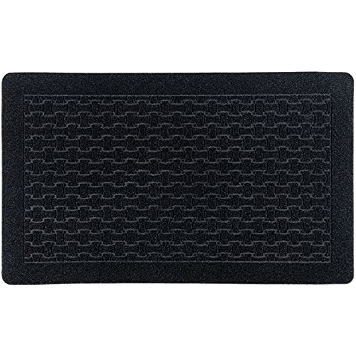 CHICHIC Door Mat Welcome Mat 18 x 30 Inch Front Door Mat Outdoor for Home Entrance Outdoor Mat for Outside Entry Way Doormat Entry Rugs, Heavy Duty Non Slip Rubber Back Low Profile, Black A