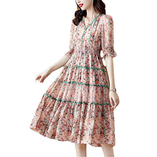 Robe d'été vintage en soie de mûrier noble pour femmes en grande taille