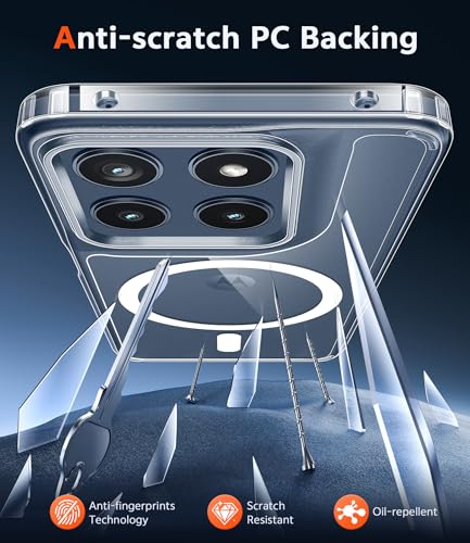 Image of FNTCASE for Motorola Edge-2026 Magnetic Case: Clear Military Grade Drop Protection with Screen Protector Anti Yellowing Cell Phone Cover - Rugged Shockproof Protective Bumper Transparent Phonecase