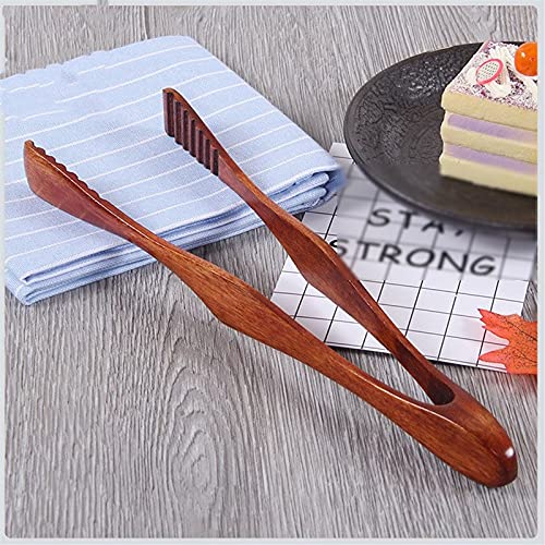 Pinzas de Cocina, 1 Pieza de Madera para Alimentos, Pinzas para Barbacoa, Pinzas para bistec, Pinzas para Pan, postres, Pasteles, Pinzas para bufé, Utensilios de Cocina.