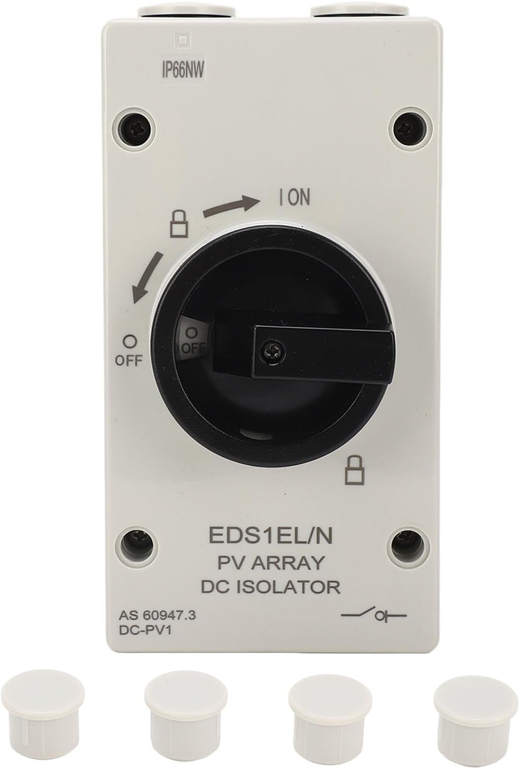 PV DC Isolator Switch 32A, Solar Disconnect Switch with IP66 and Flame Retardant, Photovoltaic Switch for Solar Power System, Boats, On Grid and Off Gri