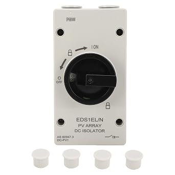 Topyond PV DC Quick Disconnect Switch, 32A IP66 Waterproof Solar Disconnect Switch, Flame Retardant Solar Combiner Box 1000V for Solar Power System, Off/On-Grid Solar System, RV and Boats
