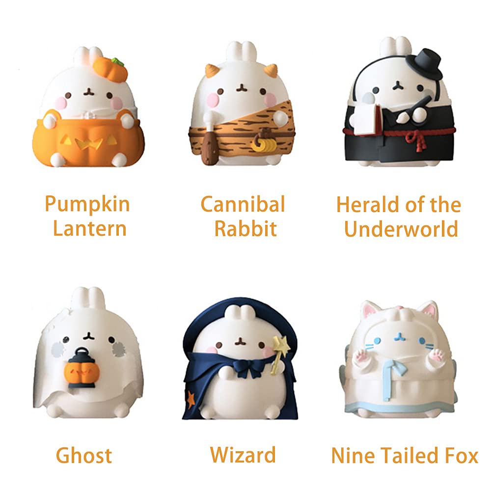 Molang Halloween Speciale Serie 2 Blind Box Speelgoed Compatibel Kinderen Figuren Actie Schattig Model Cadeau Guess Bag Willekeurige Collectie Verzamelbaar Desktop Ornam
