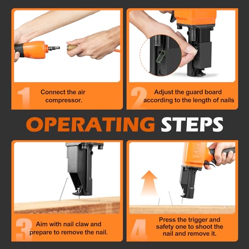 KAMSIN BD70 Pneumatic Nail Puller with Safety, Labor-saving Air Denailer for Removing Rusty Pallet Nails from Discard or Recycled Wood - Image 6