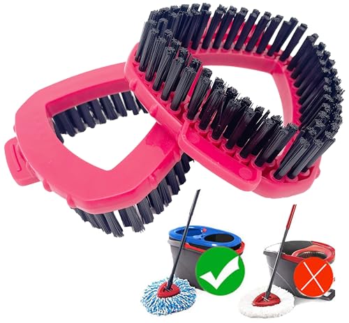 Cabezal de repuesto para fregona giratoria, compatible con el sistema Vileda Turbo Mop 2 tanques, cepillo triangular para suelos, 2 cabezales de limpieza para baño, cocina, pared, cubierta, cerdas de