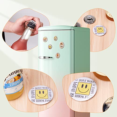 Aiment 50 Sets Metal Button Maker Supplies 2-In-1 Fridge Magnets With Bottle Opener Parts 58Mm (Approx. 2.25 Inch) For Button Maker Machine Diy Round Pin Maker Badge Press #TOP6