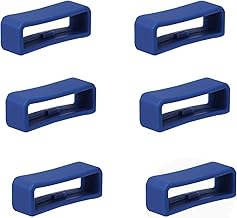 SAVITA 6 Stück Uhrenarmband Schlaufe, Silikon Uhrenarmbandhalter Ring für Smart Watch Band Armband Ersatz (22mm, Dunkelblau)