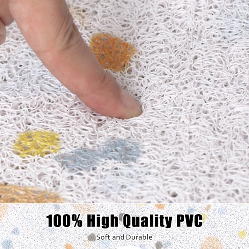 Image of Square Shower Mat Non Slip: 31x31 Inch Shower Floor Mat with Drain Hole in Middle, Super Soft and Comfortable PVC Loofah Massage Bath Mat for Shower, Anti Slip Shower Stall Mat, Quick Drying