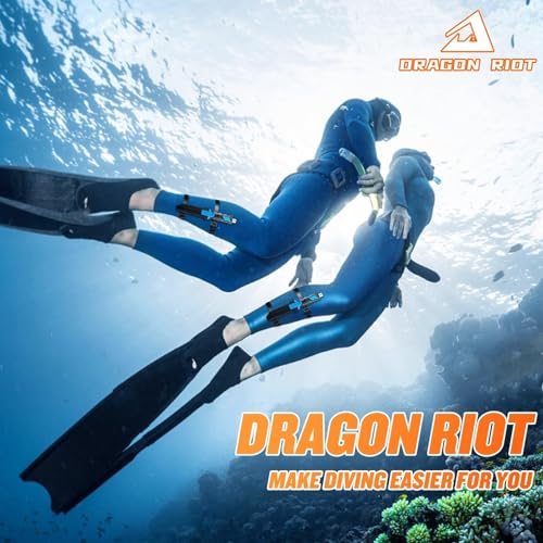 DRAGON RIOT Scuba Diving Knife with Leg Straps & Sheath - Stainless Steel Blade Dive Knife Lightweight, Sharp Divers Knife for Diving