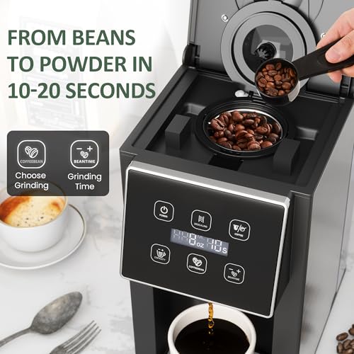 HEYNEMO-Single-Serve-Coffee-Machine-with-Bean-Grinding-Function-Coffee-Maker-for-Pods-Ground-Coffee-Teas-6-to-14oz-Brew-Sizes-50-oz-Removable-Water-Tank-Self-cleaning-Function-Black HEYNEMO Single Serve Coffee Machine with Bean Grinding Function Coffee Maker for Pods Ground Coffee Teas 6 to 14oz Brew Sizes 50 oz Removable Water Tank Self cleaning Function Black