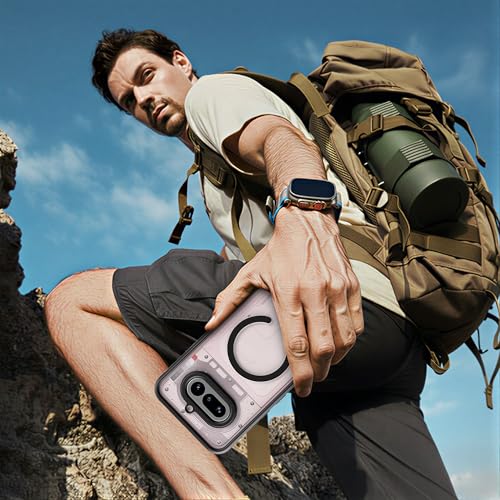 Image of KAPAVER Mag-X Sandstone Case for Nothing Phone 4a MagSafe, Magnetic | Nothing Phone 4a Back Cover (Black)