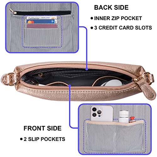 Image of Solene Small Multi Zipper Pocket Crossbody Bag with Adjustable Strap, Lightweight Travel Purse, Daily Small Messenger Pouch