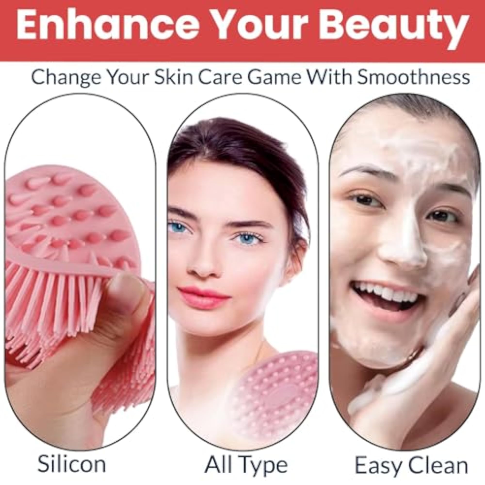 Silicone Body Scrubber for Bathing, Exfoliator Bath Brush