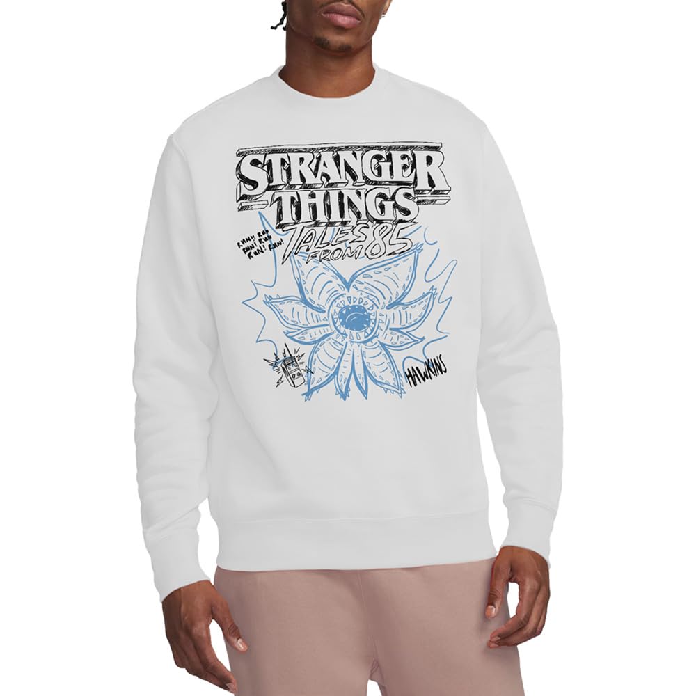 Stranger Things Tales From 85 Demo Sketch Unisex Sweatshirt, White, Medium