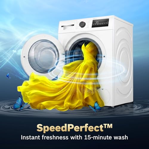 Image of Bosch 8 kg 5 Star Front Load Fully-Automatic Washing Machine, AI ActiveWater, 15 Wash Programs, Removes 99.9% Germs with Steam, No Tangle or Wrinkle,White, WAJ28260IN
