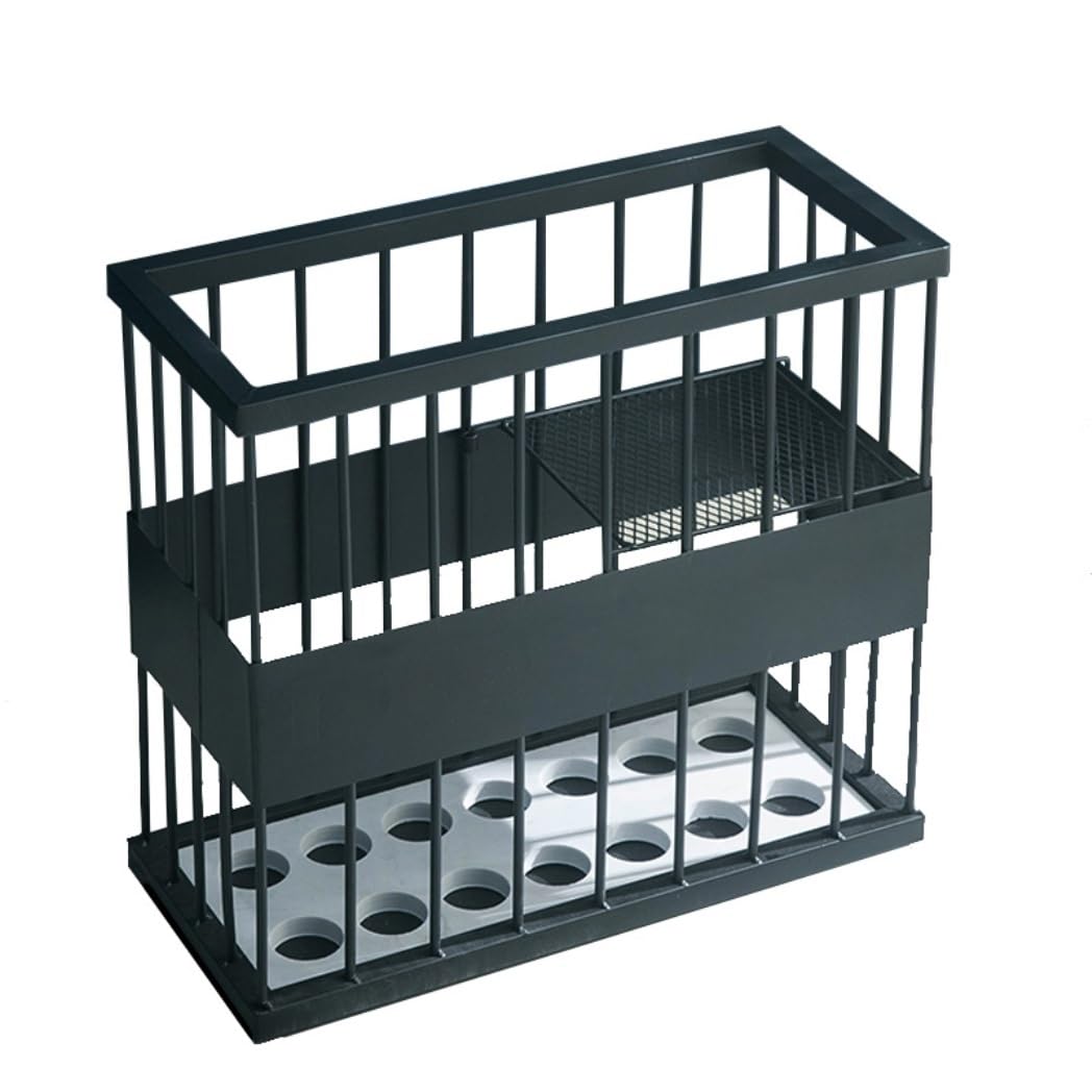 DFGHNBVC Metal Umbrella Stand Holder - Rectangular Umbrella Nizer For Mall, Apartment, Hall - Stylish Black Umbrella Rack For Umbrellas Walking Sticks Storage