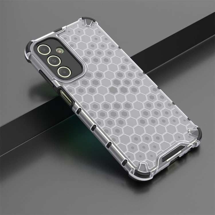Image of Lustree TPU Honey Comb Armor Shock Proof Back Cover for Samsung Galaxy F15 / M15 5G / A15 5G (Transparent)