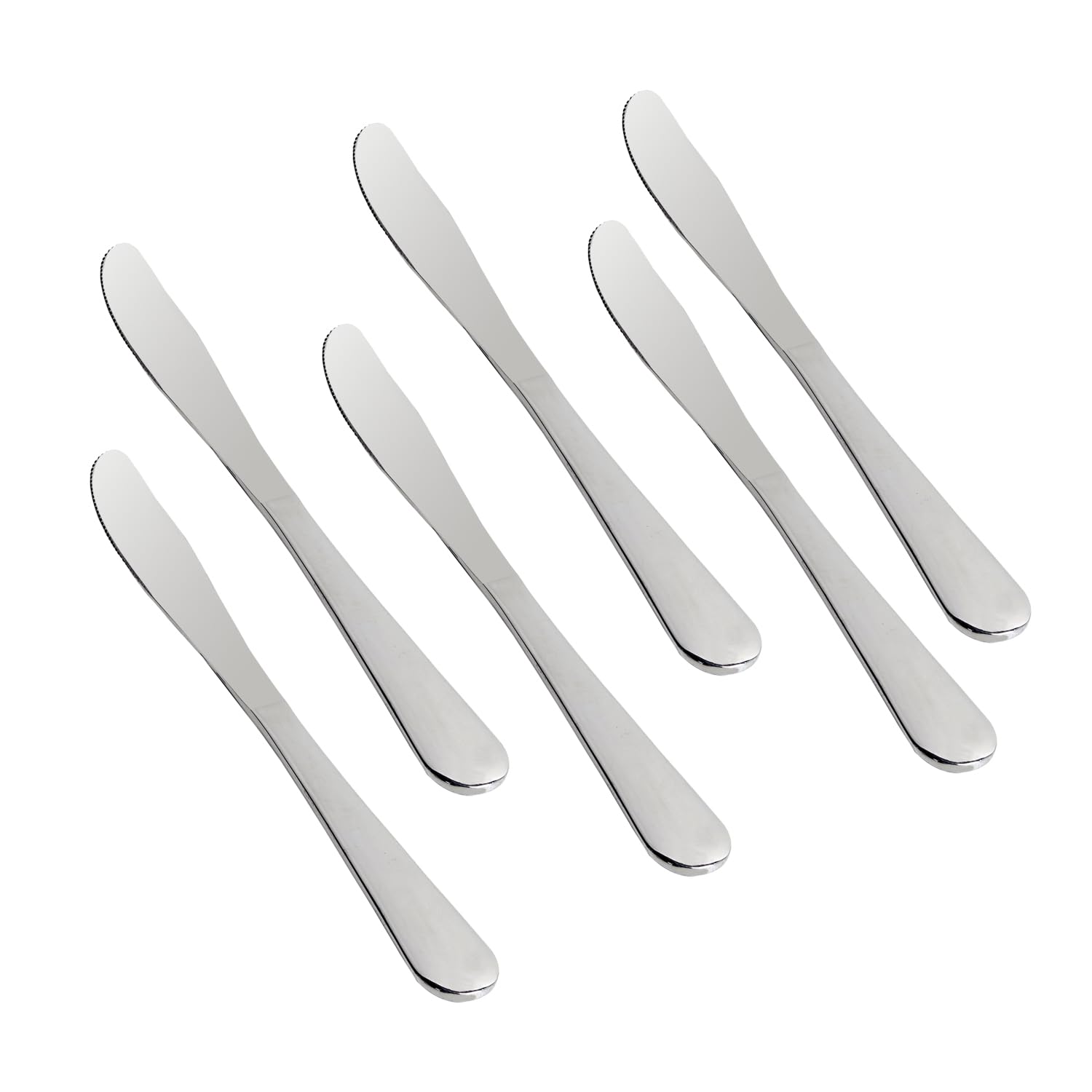 Meyer Heavy Gauge Stainless Steel 6pc Dinner Knife I Butter Knife Set - Versatile, Durable, Non-Toxic, Corrosion & Stain Resistant, Smooth Cutting I Length 22cm, Thickness 4mm