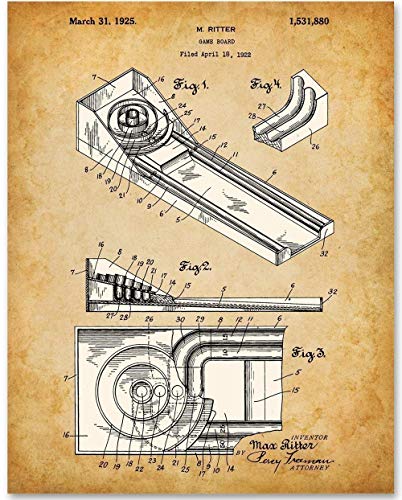 Skee Ball - 11x14 Unframed Patent Print - Makes a Great Retro Home
