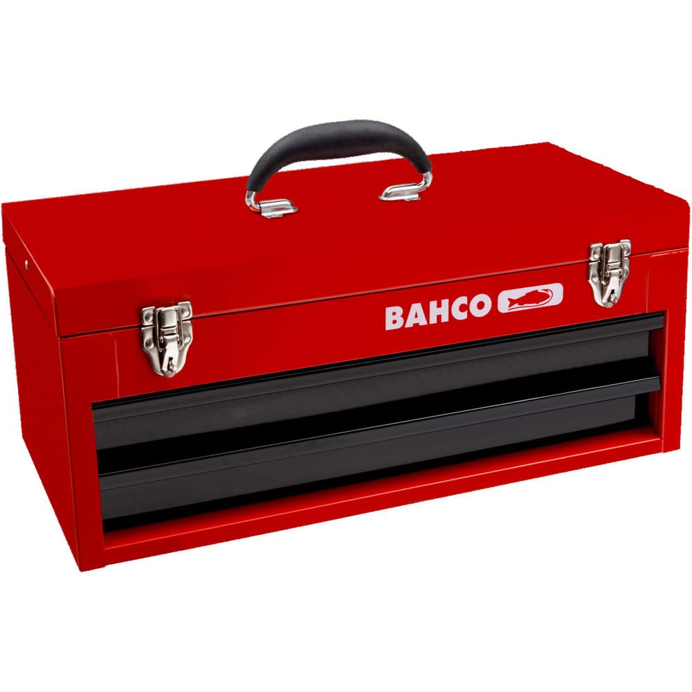 Bahco 1483K2RB caisse métallique à 2 tiroirs avec fermeture sécurisée pour ranger vos outils