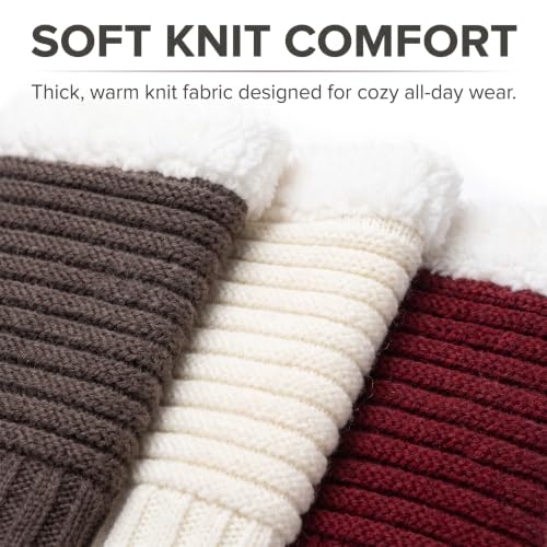 Image of Tipi Toe Women's 3 Pairs Boot Cuffs - Knitted Short Leg Warmers for Boots, Cozy Winter Layering Socks