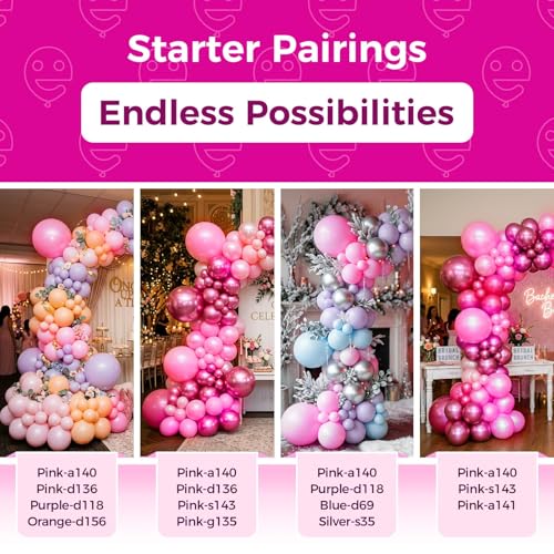 Image of Bezente Pearl Pink Balloons Latex Party Balloons - 100 Pack 12 inch Round Helium Light Pastel Baby Pink Balloons for Girl Princess Gender Reveal Birthday Wedding Anniversary Party Decorations