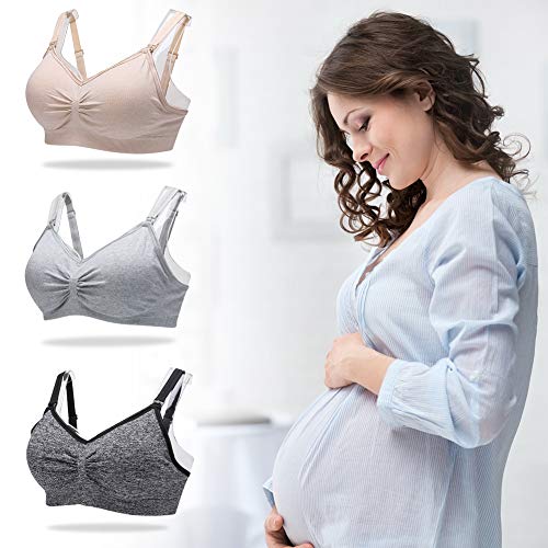 image for INTLMATE Nursing Bra Womens Seamless Sleep 3-Pack Bra Breastfeeding Ma
