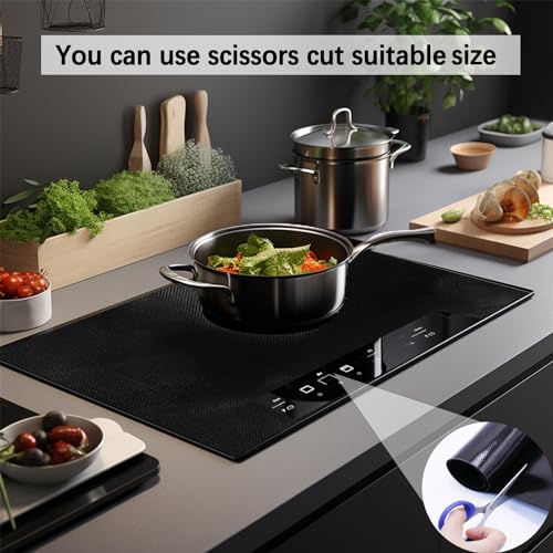 60x52cm Induction Hob Protector Mat,Magnetic Silicone Induction Hob Cover,Heat Resistant & Scratch Protector,Multifunctional BPA-Free Silicone Mat for Induction Cooktop & Hob Protection - Image 2