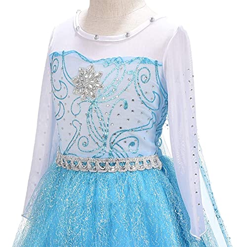 Esvaiy Girls Princess Dress Costume - Birthday Party Dress Up For Toddler Girl (5-6 Years, Blue) #TOP2