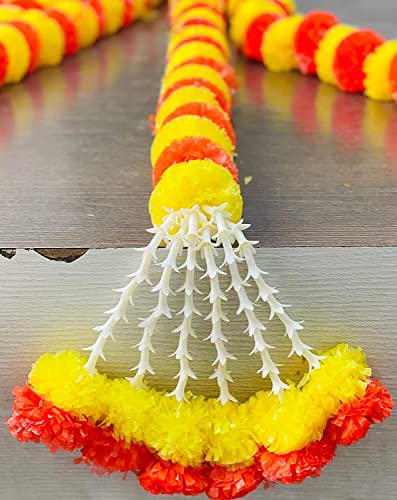 Guirlande calendula artificielle duveteuse et volumineuse de mariage - 4