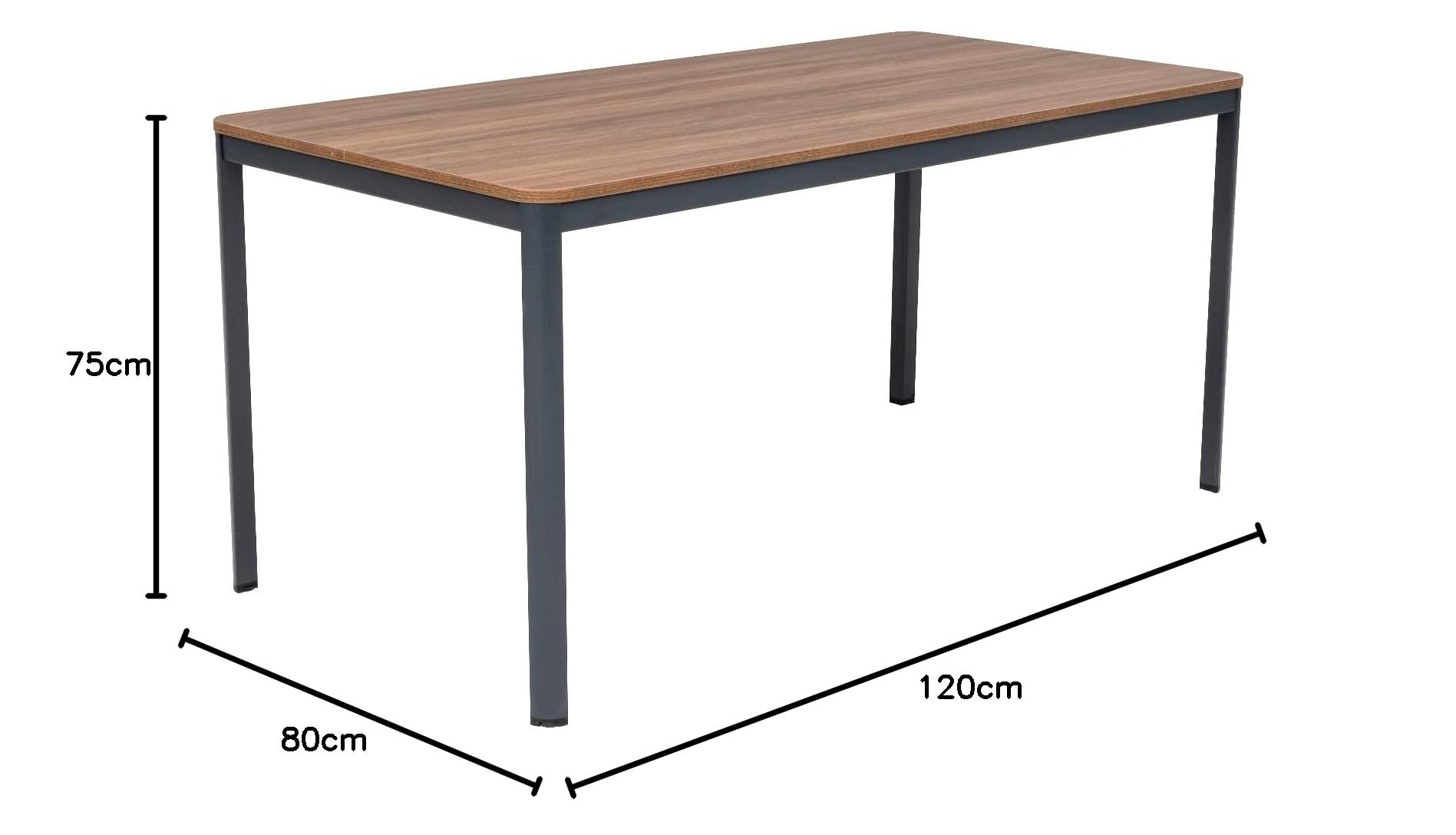 Furni24 Schreibtischplatte Eiche 120x80cm – Robust & Vielseitig Für Stehschreibtisch, Esstisch, Gaming-Tisch