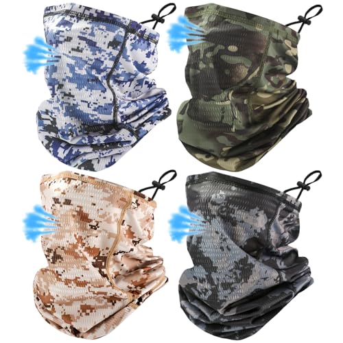 Image of Geyoga 2 /4 Pack Cooling Neck Gaiter Summer Breathable Balaclava Face Mask with Mesh Holes UV Protection Sun Scarf Men Women